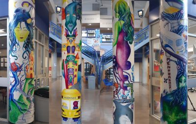 The painted pillars have been up in the Riverside foyer for 10 years, read about their history on the Eddy: riversideeddy.ca/2019-marks-the…