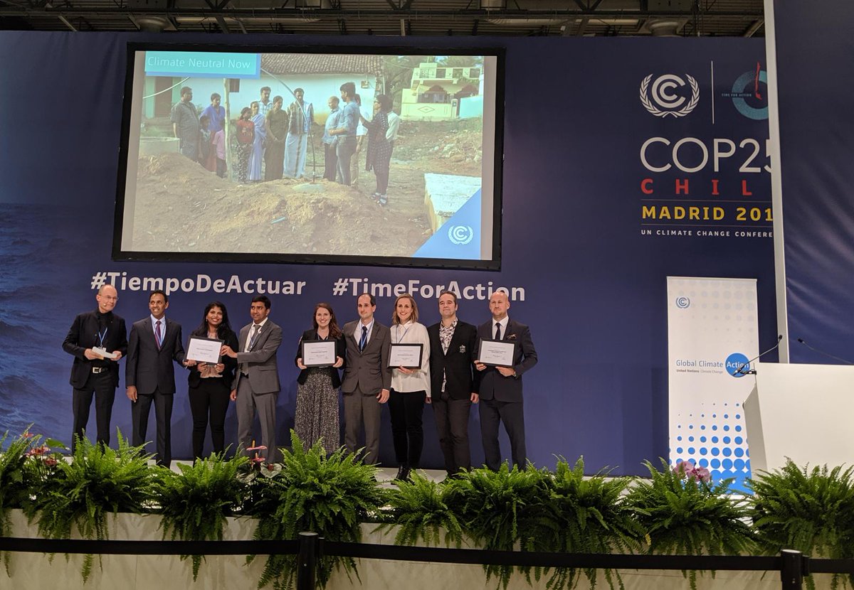 Momentum_UNFCCC's tweet image. A low-carbon future can and will be our reality if we all work together toward climate neutrality – congratulations to all of our 2019 UN Global Climate Action Awards winning projects under the Climate Neutral Now focus area!  #COP25 #TimeforAction
