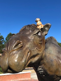 MEERCatPurdue's tweet photo. The MEERCat team had a great time visiting our partners at Campbell University in North Carolina to kick-off the data collection for our new ICT NSF grant. Here's Manny hanging with Gaylord, the Campbell Camel! https://t.co/1LBpQ6mXdO