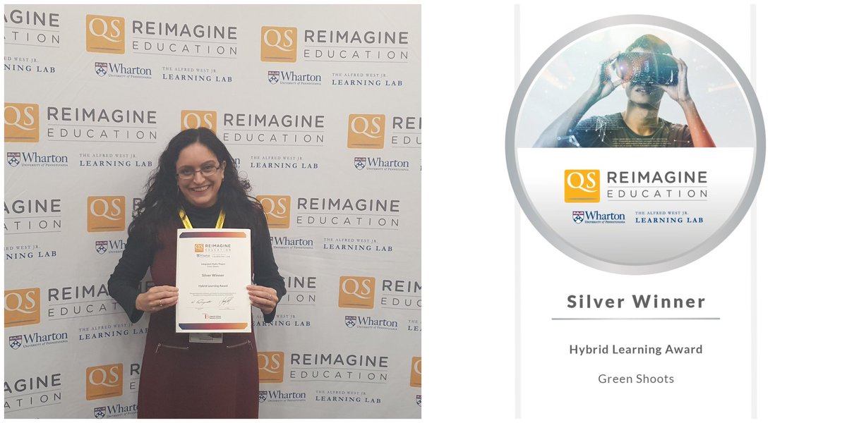 So proud of the @GreenShootsEdu team on winning the #SilverAward! 🌟
#HybridLearning 
#Reimagine19 
@ReimagineHEdu