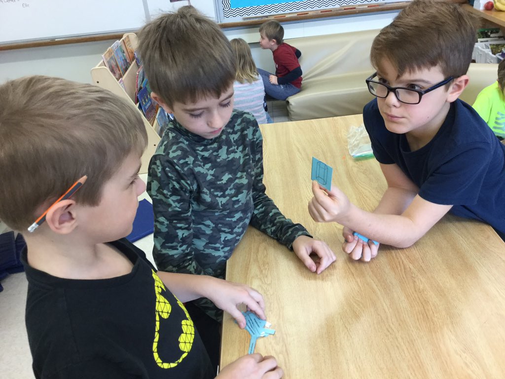 LaPorte_EES's tweet photo. Students are practising naming 3D shapes by playing Name That Shape in their base groups! #mathgames #learningthroughcollaboration #welovemath https://t.co/MPVybs4Uwh