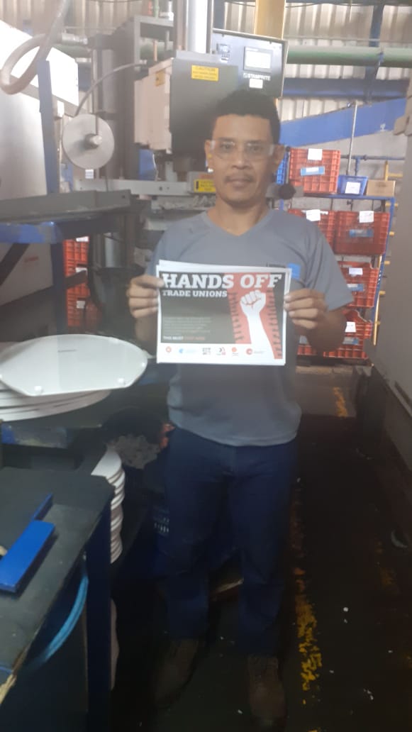 SINATRACO of Costa Rica show support for Human Rights in the Philippines. #HandsOff #StopTheAttacks  #HandsOffTradeUnions #StopRedTagging