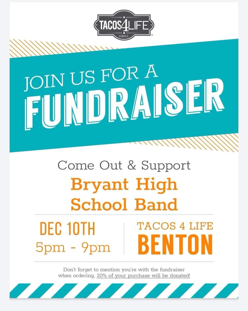 MENTION YOU’RE WITH THE BAND WHEN YOU ORDER! #tacotuesday🌮 #fundrasier #spiritnight