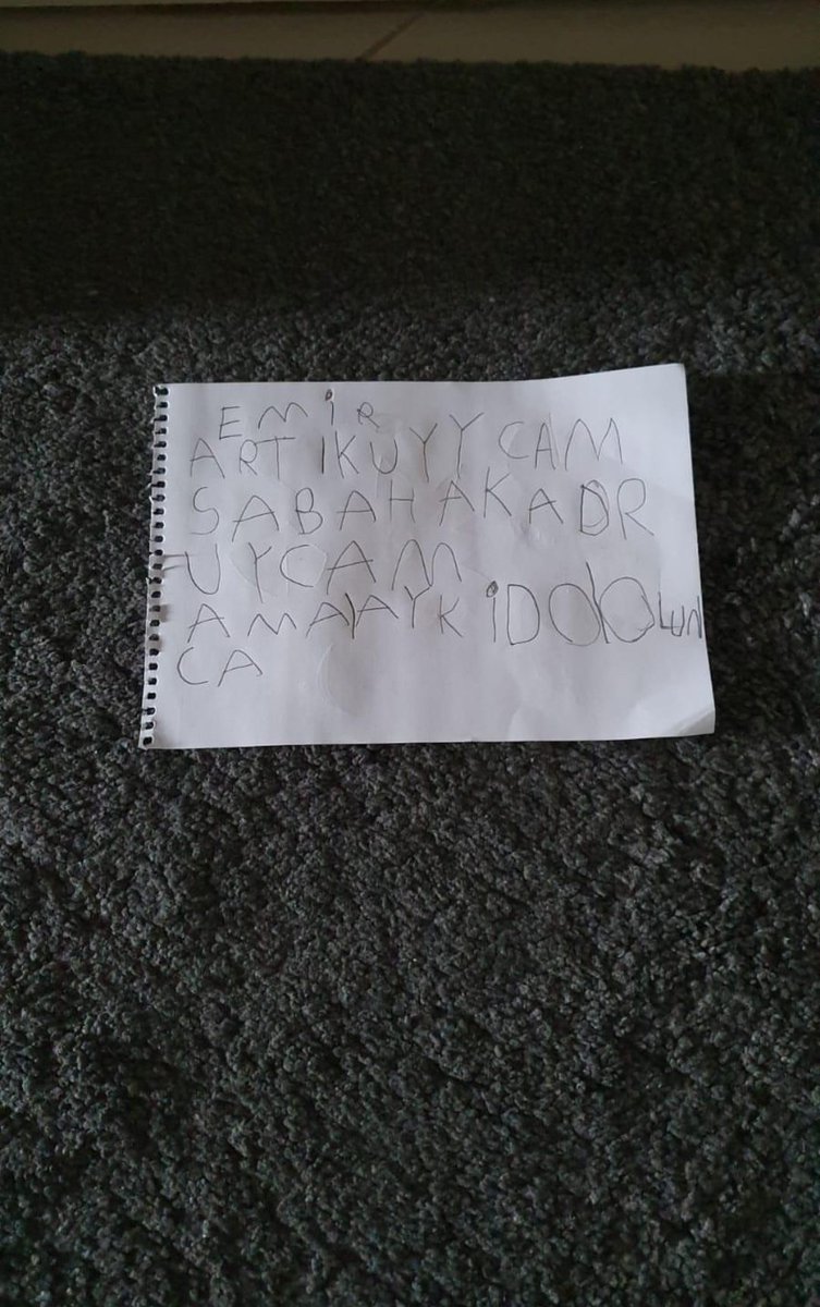 Öğrencim okuma ve yazmayı öğrendi. Buda ilk yazdığı şey. Seni o kadar iyi anlıyorum ki..