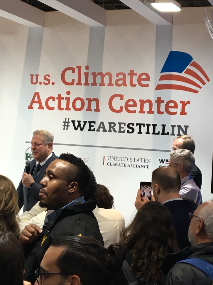 Rob DeConto, one of our co-directors, just met Al Gore while taking part in the US Climate Action Center at COP25 in Madrid, Spain. #WEARESTILLIN