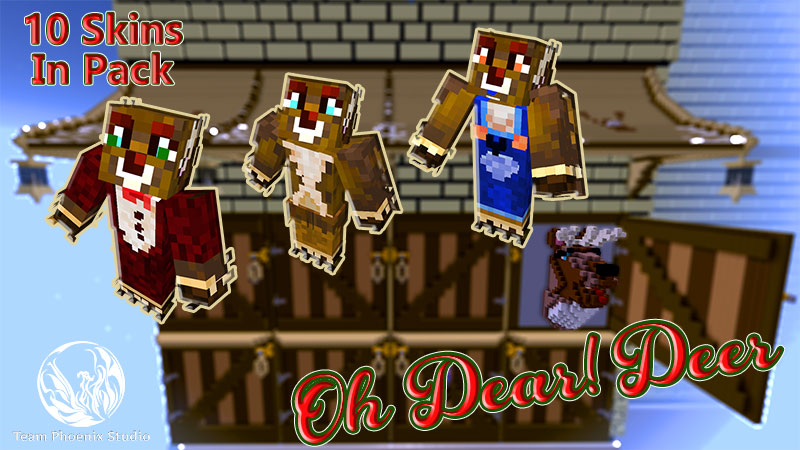 teamphoenixs's tweet photo. We are excited in announcing our first skin pack on the #Minecraft Marketplace from Team Phoenix Studio. Oh Dear! Deer is now available on the Marketplace. https://t.co/FzWYhvZkTl