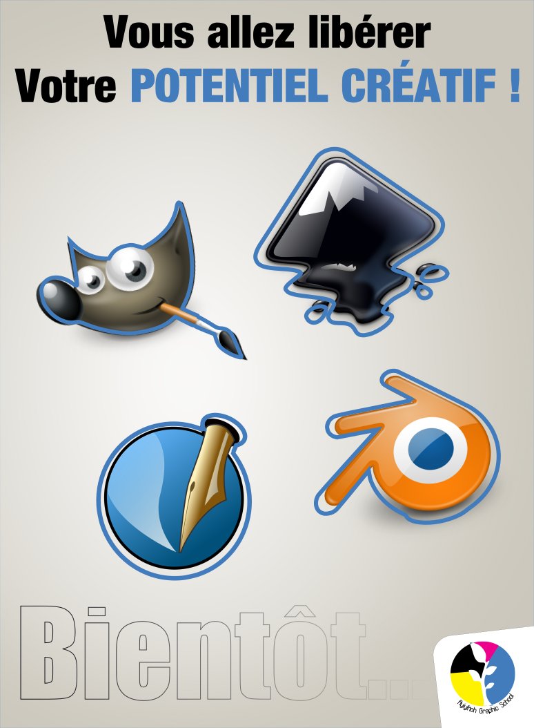 ayiyikoh's tweet photo. Prenez en main des outils adaptés pour mettre en lumière vos idées. #AyiyikohGraphicSchool #Ayiyikoh #Gimp #Inkscape #Scribus #Blender https://t.co/RHF8w7YZON