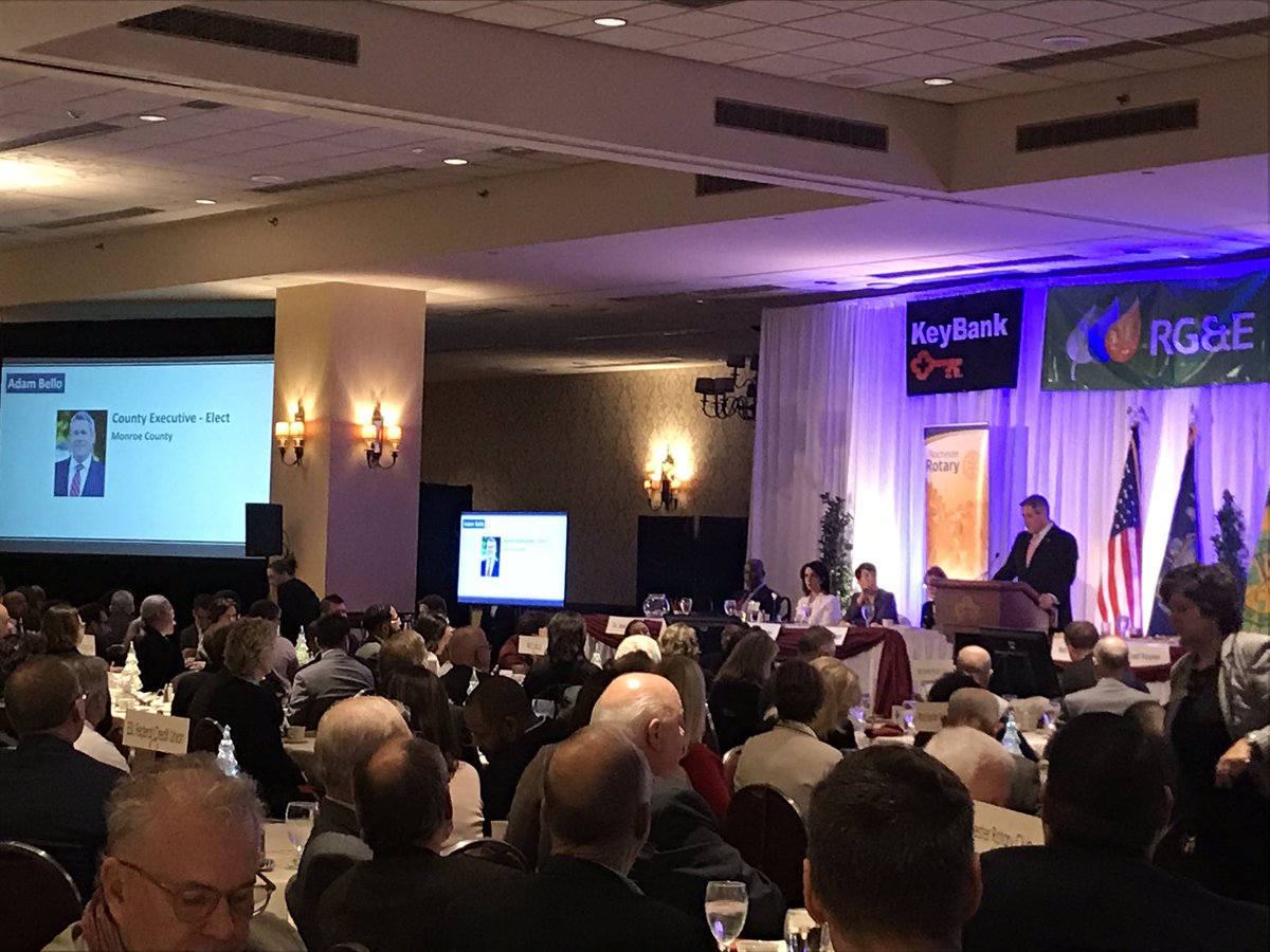 atbrady's tweet photo. Annual Vision Future luncheon with @DowntownRoc and @RochesterRotary:
@CityRochesterNY Mayor Warren unveils #ILoveROC
Monroe County Exec elect @AdamBello2019 undertaking county-wide strategic plan and pledges increased engagement with #ROC
#InclusiveProsperity https://t.co/1q9ywfvkh6