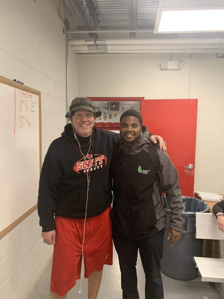 cards_football's tweet photo. Great to have Coach Goodwin from Wilmington and Coach Young from KWC by the last two days to visit with our guys. https://t.co/xplVLKhBQ2