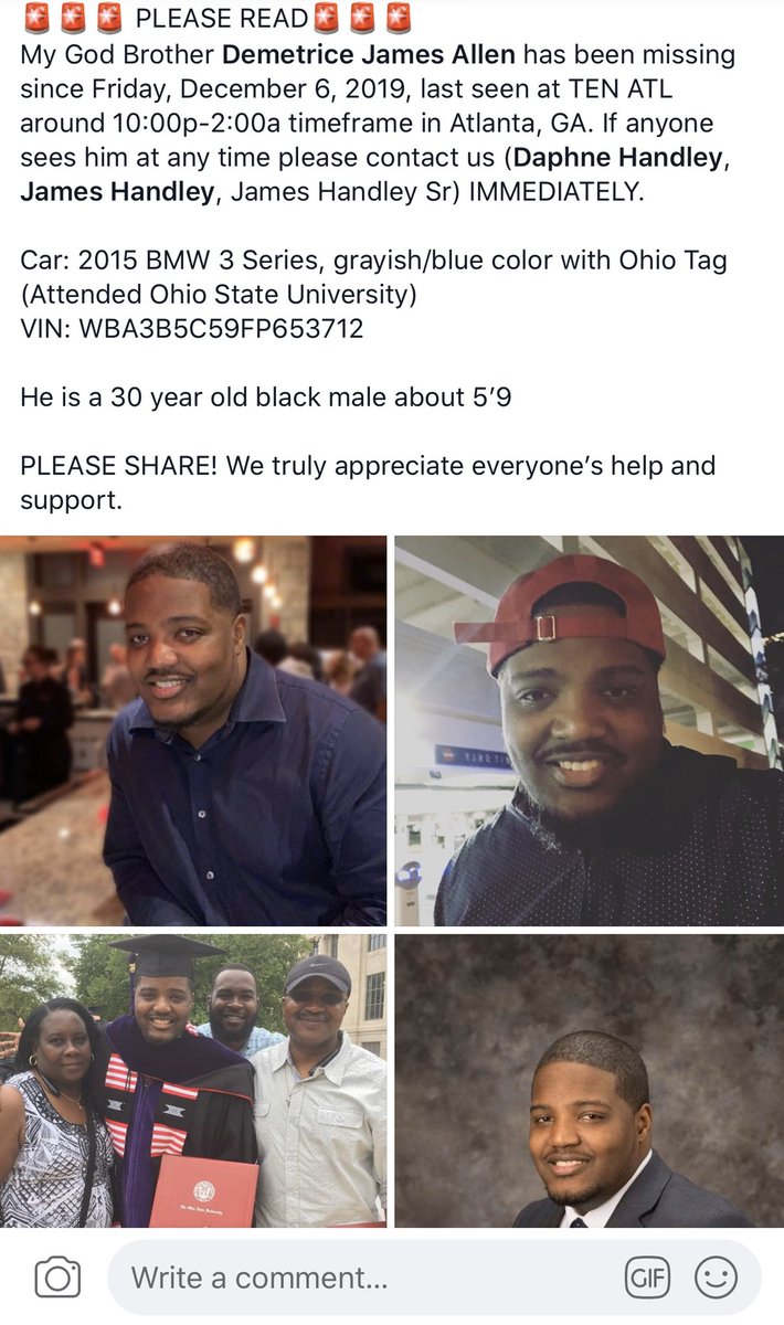 macking_hangin_'s tweet image. Could everyone take a second and retweet and like this for me? My bro Demetrice Allen has been missing since Friday night in Atlanta, and we want the word to get out ASAP. If you see or hear anything please let us know!