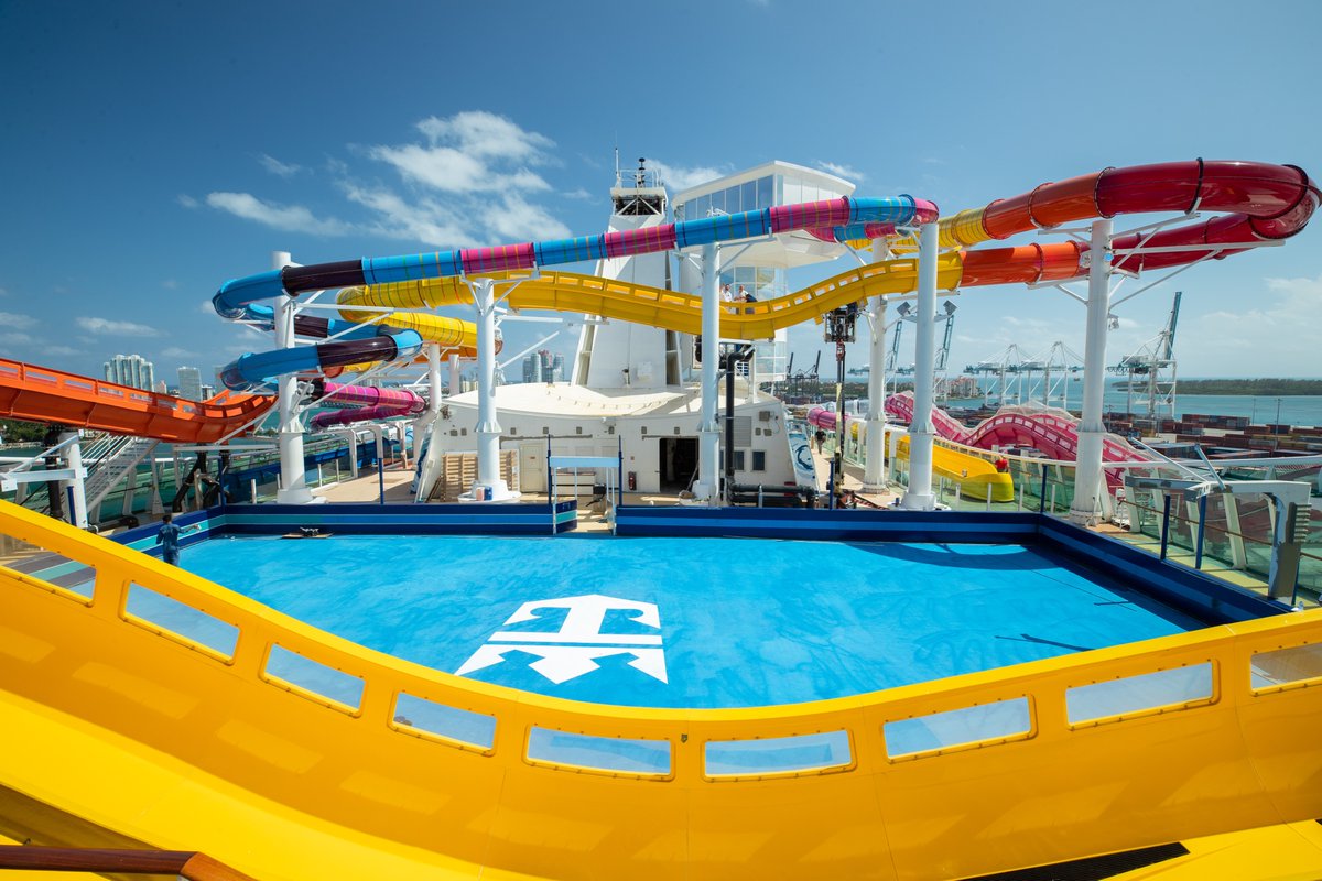 martin_aquatic's tweet photo. Follow us as we count down some of our project openings from 2019, starting with Royal Caribbean’s Navigator of the Seas. Martin Aquatic designed the longest aqua coaster at sea and the only onboard head-first mat racer slide. #SketchToSplash https://t.co/By1IBGkcN8 https://t.co/0H8HUhbxK7