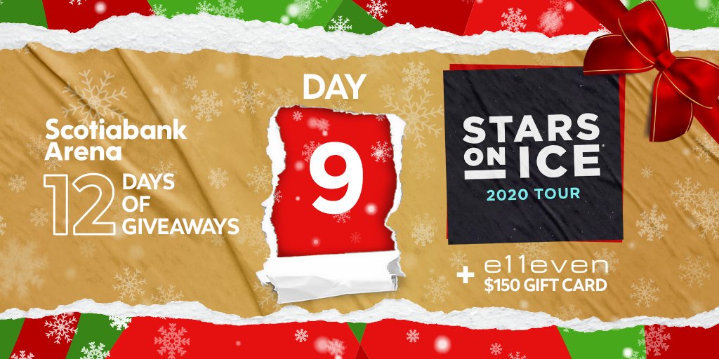 It's DAY 9 of our 12 Days of Giveaways 🎁 

RETWEET THIS + FOLLOW for a chance to WIN tickets to see <a href="/starsonice/">Stars on Ice</a> here on May 1+ $150 to <a href="/e11evenToronto/">e11even</a>!  

Rules: bit.ly/34kD5W3