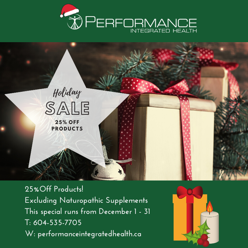 Team_Perform's tweet image. Holiday deal - 25% Off Products for the month of December! Excludes Naturopathic Supplements. #tistheseason #giftideas #holidayshopping #holidayspirit