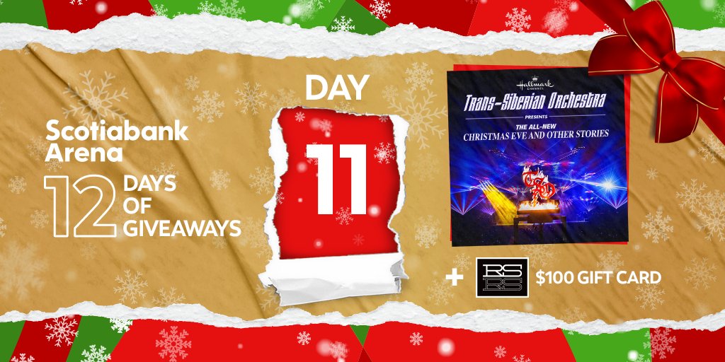 ScotiabankArena's tweet photo. It's DAY 11 of our 12 Days of Giveaways 🎁 

RETWEET THIS + FOLLOW for a chance to WIN tickets to see @trans_siberian here on December 30 + $100 to @rs_restaurant! 

Rules: https://t.co/ZjAUuA137d https://t.co/GFlijyjXMF
