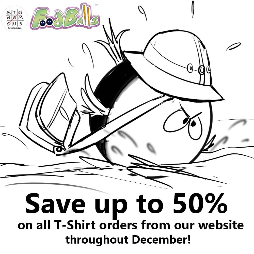 Etonomous's tweet photo. There’s still time to take advantage of our T-shirt sale and ship before Christmas, but act soon to have them deliver on time 🎁🎄👍

#foodballs #fishball #graphictees #tshirts #artprints #stickers #art #sketch #sketchbook #drawing #sale #foodieart #artist #etonomous https://t.co/UoclGQyqHK