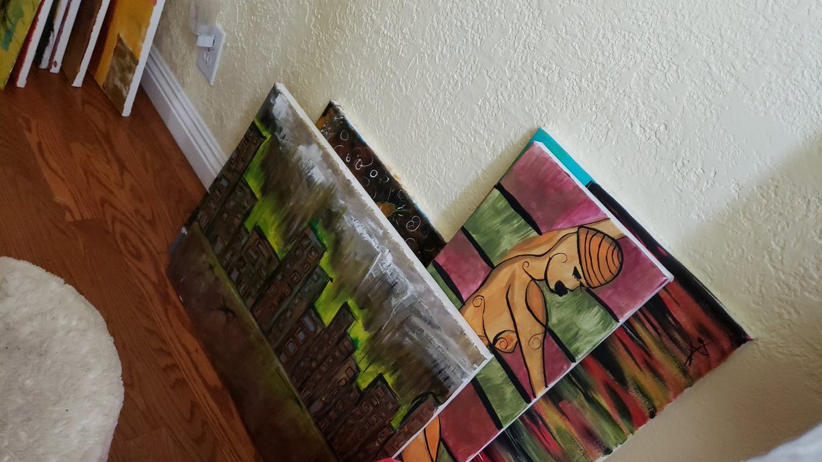GoldAisha1's tweet photo. #artwork lined up ... #fewofmany #MyMentalHealthIn3Words https://t.co/eXxesCuhwm