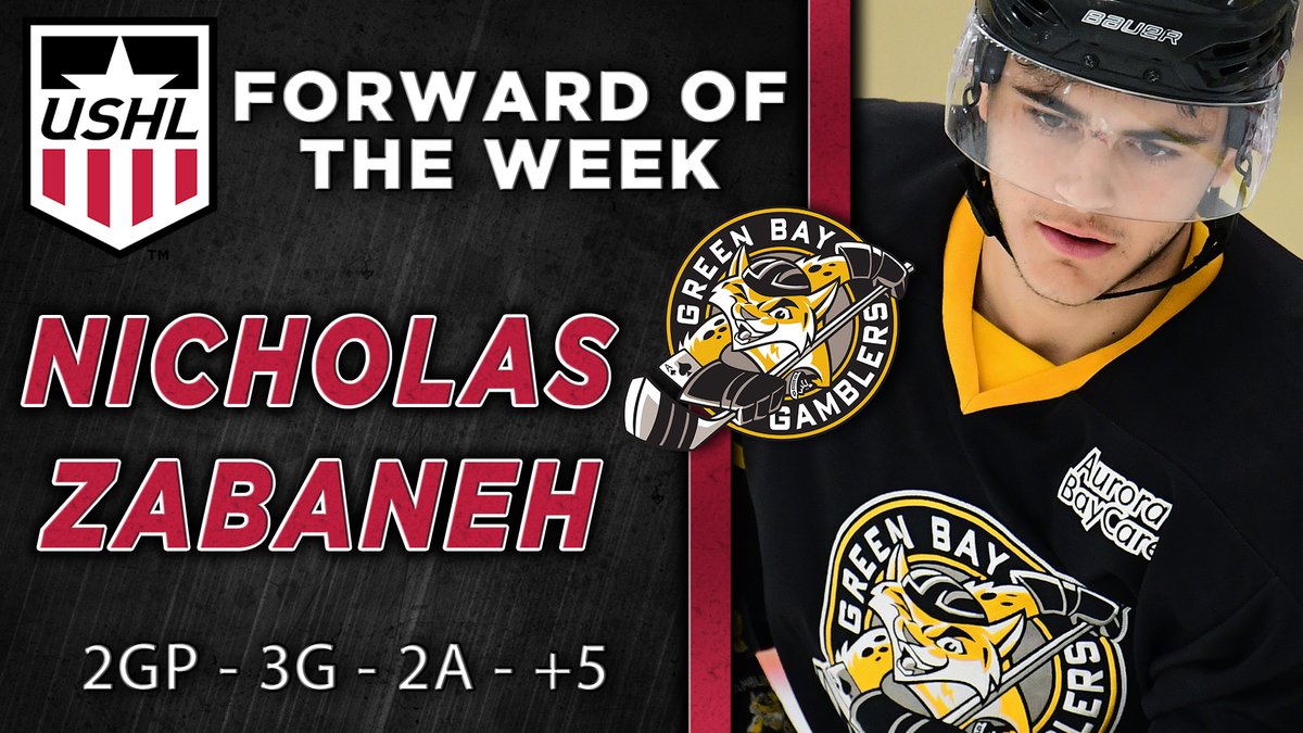 USHL's tweet photo. Nicholas Zabaneh (@ZabanehNick / @GamblersHockey), Braden Doyle (@bdoyle07 / @fightingsaints / @LAKings) and Nicholas Grabko (@nicholasgrabko / @GamblersHockey) are your USHL Players of the Week!

https://t.co/oOD1BnbMK0

#WhosNext https://t.co/DHQCSZO5OU
