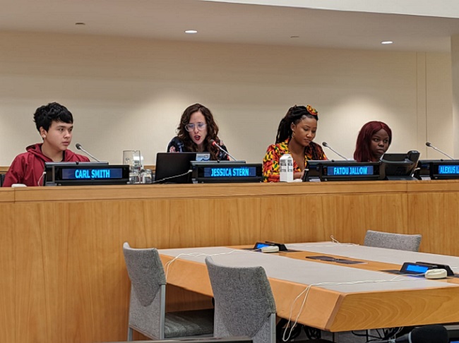 UN4Indigenous's tweet photo. To celebrate #HumanRightsDay, @UNHumanRights organized a panel discussion @UN which included 17 year old Carl Smith from Yupiaq tribe in Alaska who said: “I just want my home to be safe”. Click here to hear radio interview👉https://t.co/S4RqbOj5Zx #ClimateChange #WeAreIndigenous https://t.co/zh9ExFq9To