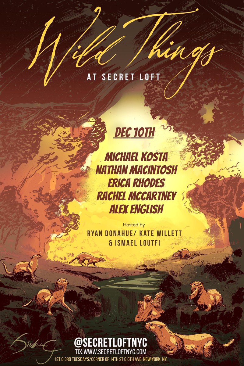 So #excited for this @WildThingsSL show tonight at @SecretLoftNYC all this #comedy brilliance and #free #pizza 🍕 ?!?!
@ericarhodes @RachelMComedy @alex3nglish @Nathanmacintosh @ryandonahuman @katewillett @Ismaelian