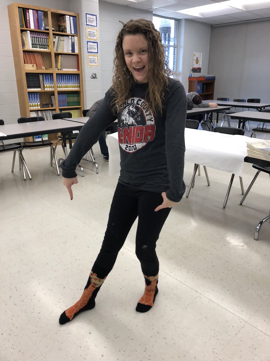 CholeColvin's tweet photo. Holiday spirit tweet! Crazy sock day! 😜  @mcr1_nhs https://t.co/ihs0HE8j2R