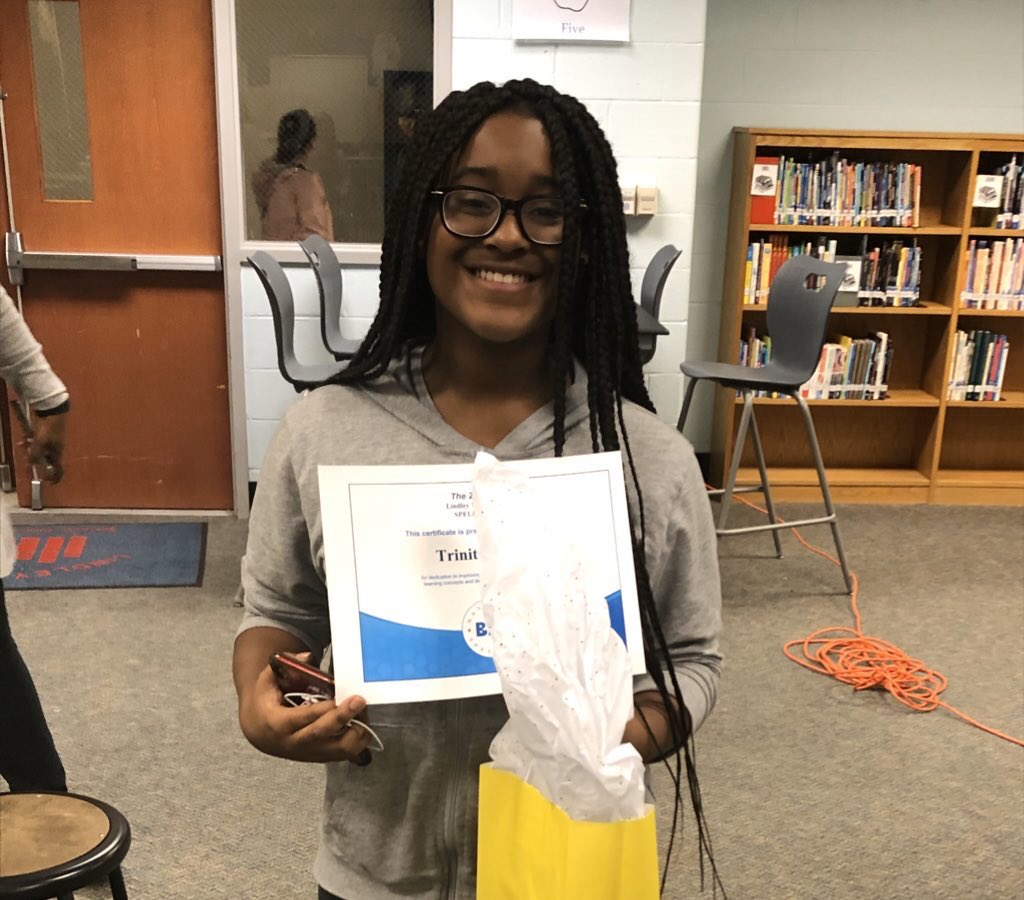 MsAllenslitlife's tweet photo. Our Spelling Bee was pretty amazing. 8 scholars and 1 winner.  #girlpower Great work to all  participants, supporters, and stakeholders. 

Celebrate Academia! https://t.co/Ys01thckZd