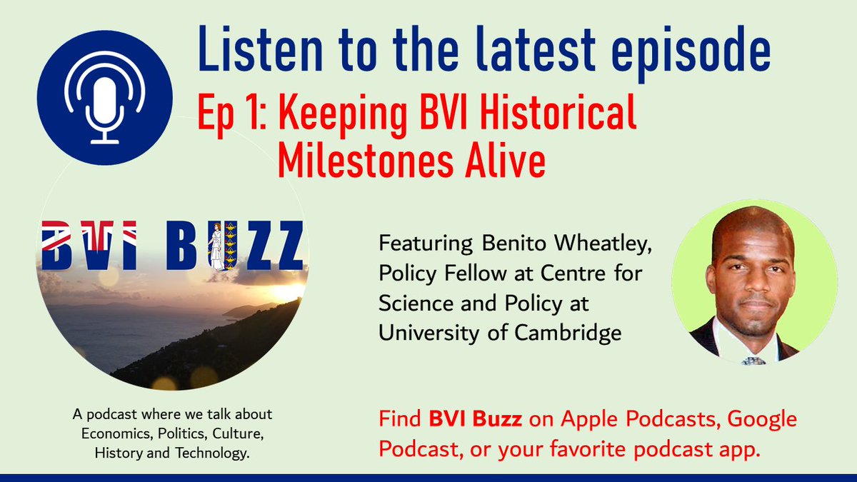 bvibuzz's tweet photo. Hello, check out the BVI's new podcast, "BVI Buzz", launching today. Listen to the Podcast, Like the Page and Share with your friends.
Special Thanks to Benito Wheatley for being my 1st guest. https://t.co/4BRjayVxsj