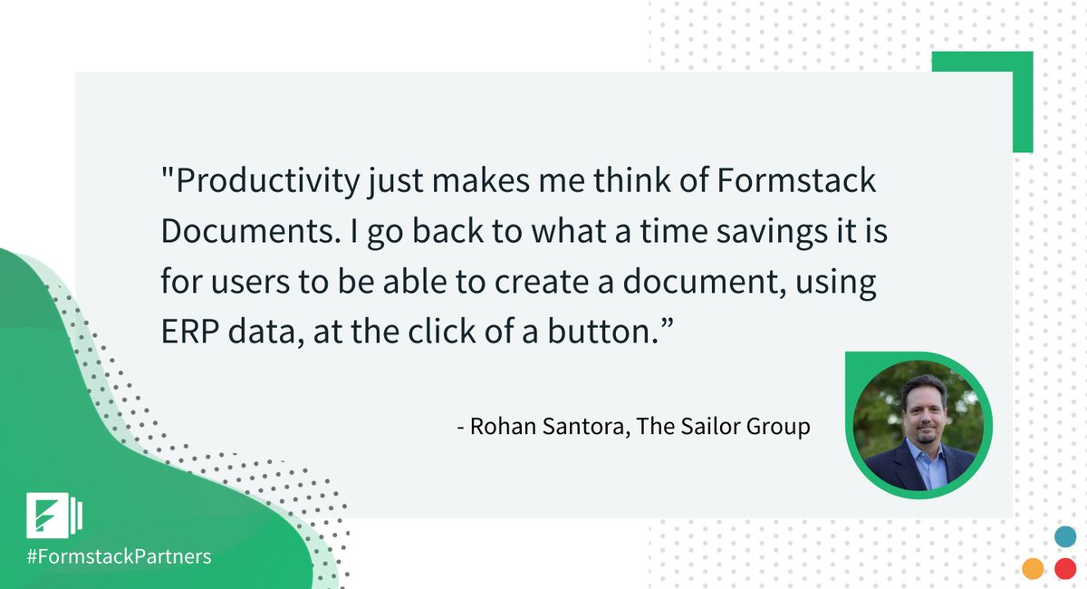 Formstack's tweet image. #FormstackPartners: Learn more about how @TheSailorGroup came to use #FormstackDocuments, feeding ERP and CRM data into documents, and mobile document creation.
We also can't argue with Director of Sales Operations Rohan Santora's productivity tip 😉bit.ly/2YBeIkZ