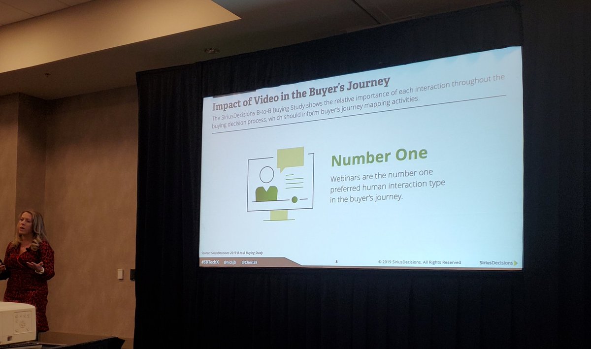 jjhnsn's tweet photo. Webinars are the top preferred type of human interaction in the #b2b buying journey ~ via @Cheri29 #SDTechX #videotech https://t.co/7iYcOg84aL