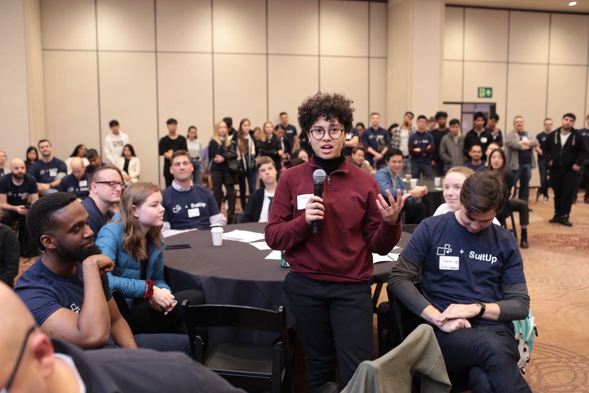 IndexExchange's tweet photo. We kicked off Day 1 of #IXAllHands with our annual charity day. This year, we partnered with #SuitUp, an educational nonprofit dedicated to ‘bringing companies into the classroom.’ Thanks to #SuitUp for working with us and making Day 1 of #IXAllHands a special one! #GivingBack https://t.co/jImlju0I7h