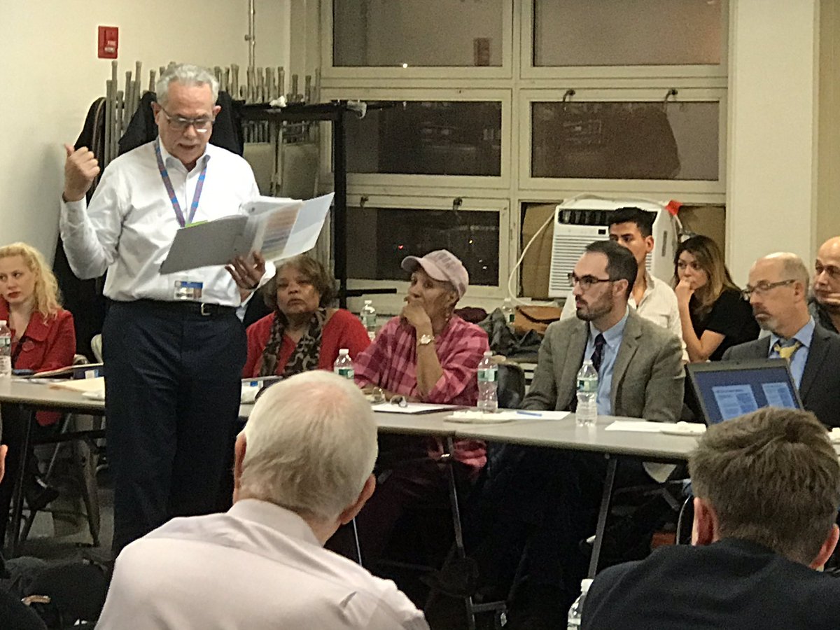 CCLandUseNY's tweet photo. Privatizer #GregRuss tells #FultonHouses Tenants in @NYCMayor #Nycha Working Grp that they have tenant protections, but they said, why should we believe you? #OceanBay under RAD had highest amt #evictions in 2018 while other non RAD dev’s had much less. https://t.co/CfKO6aUcam https://t.co/7OTi9SSJ0h
