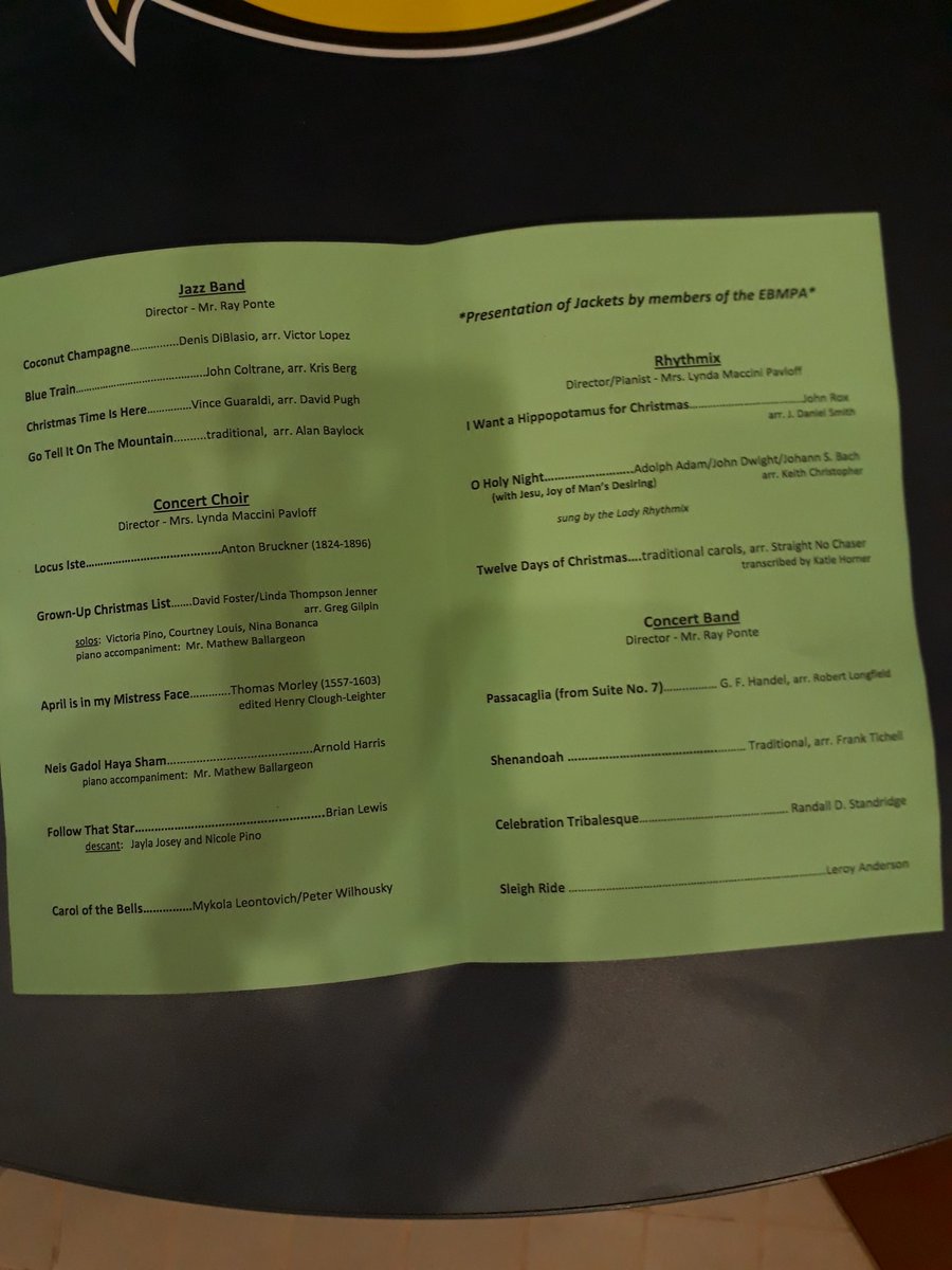 ponttweets's tweet image. Last call for concert goers! Our sr High school winter concert is Wednesday night at 7 pm. Concerts are free so you won't need tickets. Jazz band, concert choir, Rhythmix and concert band. See  you there! @EBMusicParents @jeazcsylvia @DHatchfieldEB @EBSUPER1 @MrsMPchorus @ebtrim