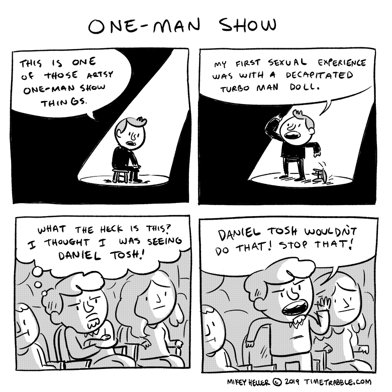 i drew a comic about a one-man show 