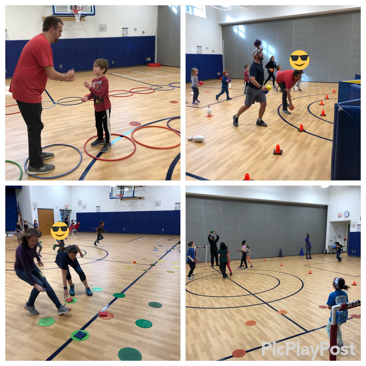 Day One of “Take Your Parent to PE Week” was so much fun. It was so awesome to see these <a href="/StoughStallions/">Stough Magnet Elementary School</a> parents working just as hard as the students. Activities have included throwing &amp; catching skills, and fitness.