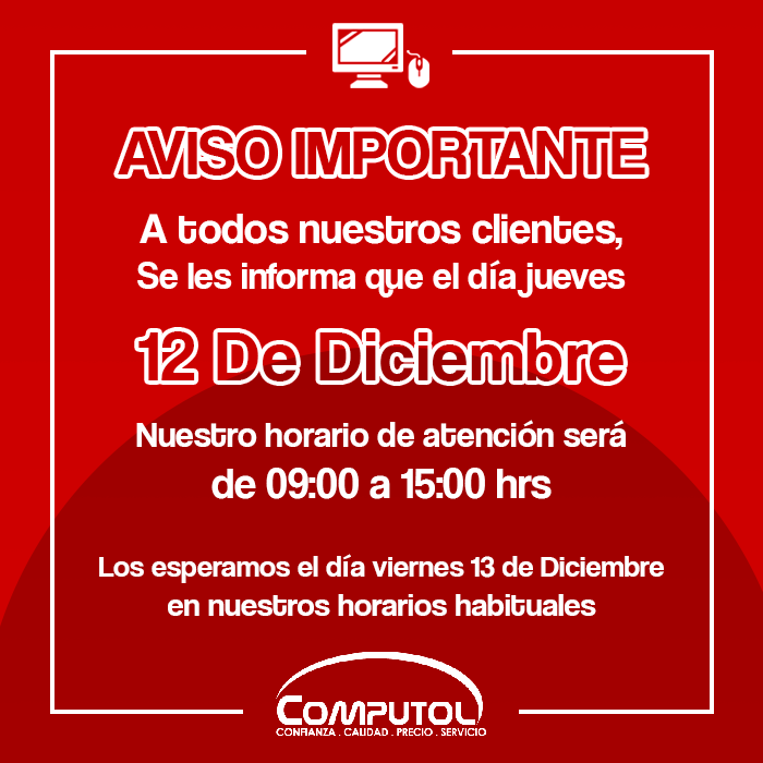 computolmx's tweet photo. 😉 Nos vemos el viernes en nuestros horarios habituales https://t.co/Iw9q4pj0MB