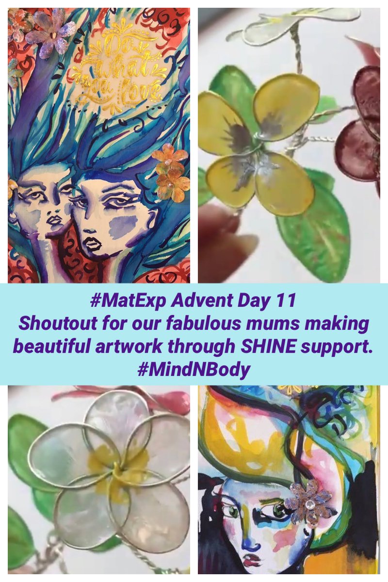 WhoseShoes's tweet photo. @MatExpBazaar @jane_pedler @FWmaternity @AnnaGeyer_NP @Claireflo @Grace_Meadows_ @SunitaS2016 @RCHTPtExp @ULHospitals @MahadyMas @ULHT_Maternity @sylviamurphyt @Cliona_l @Mariagibbons55 @jcmireland @BevMatthewsRN @MT_marshlands @innovationnwc @MatNeoSIP @morris_ep @rchtmaternity @TeaAtGrandmas @upsofdowns21 @LancasterVerity @Ldn_Ambulance @pandorabethan @sjoy80 #MatExpAdvent Day 11.
Creativity & human connections are at the heart of this series, so a big shoutout to @ShinePNDsupport who run therapeutic art & craft sessions for new mums. We love their beautiful artwork.
#MindNBody #WhoseShoes #perinatalmentalhealth https://t.co/AioaCjjmlF