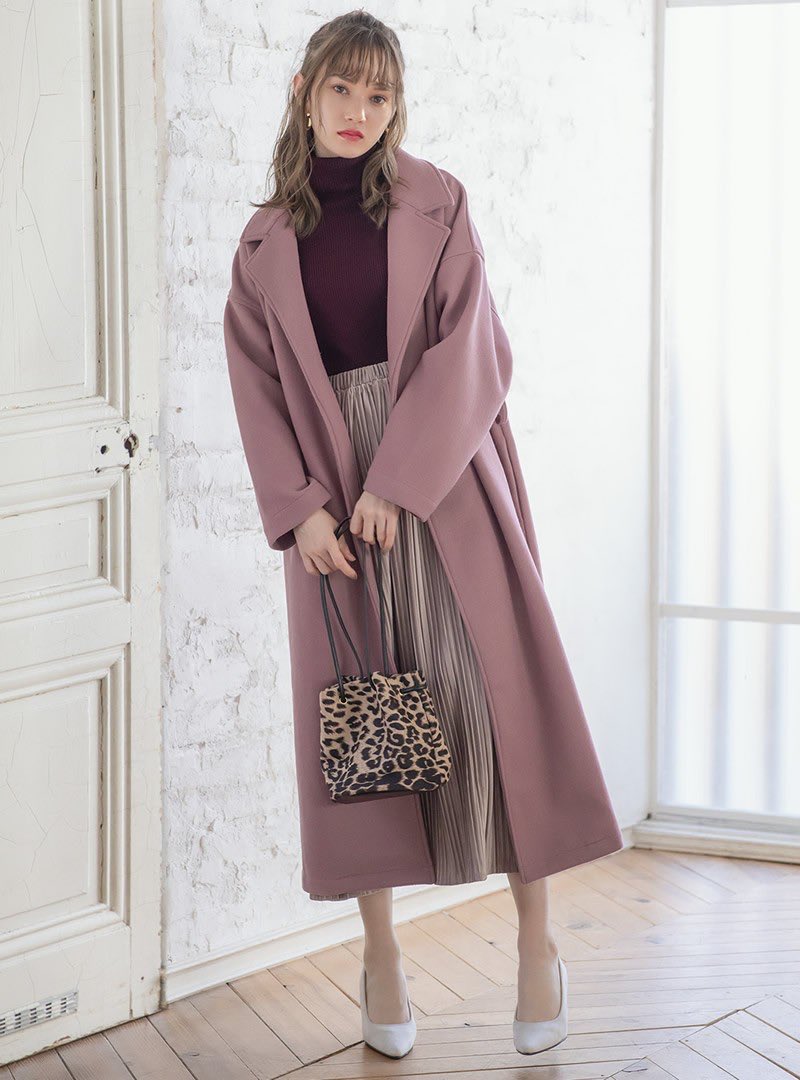 📢GRL一押しアイテム!】 リボンベルト付きロングガウンコート🎀 ￥2699