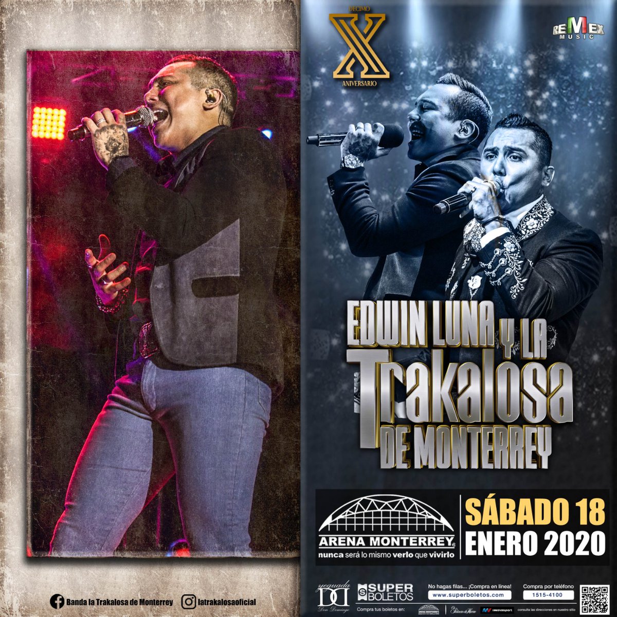 edwinlunat's tweet photo. Ven y celebra con nosotros nuestros 10 años este próximo 18 de enero de 2020 en la Arena Monterrey ¡Grandes sorpresas nos traerá #SensaXionTour! 🔥
Compra tus boletos en 🎟
https://t.co/opzNCiCFSp
#TrakalosaTeam #RumboAlDeXimo https://t.co/XF6d6FM77h