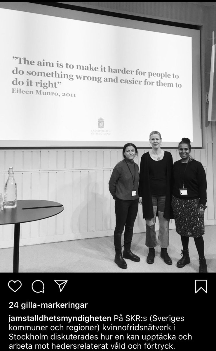 LindstrmLisa's tweet photo. Idag fick jag möjlighet att prata om vad Jämställdhetsmyndigheten gör i arbetet med att motverka HRV. Men vill skicka ett stort tack till @BayanNasih för ett du delar med dig av dina kunskaper. Citatet nedan kommer jag bära med mig i mitt fortsatta arbete. https://t.co/xc9AHYuu0H