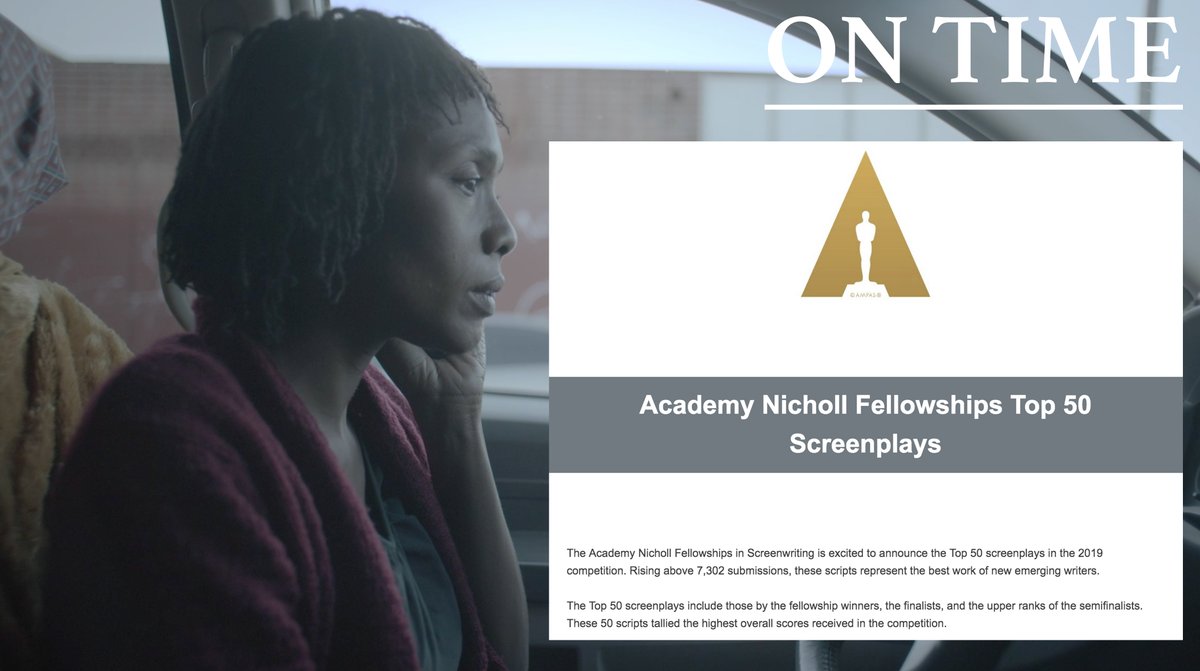 ontimemovie's tweet photo. @IssaRaePresents We are proud to announce that @OnTimeMovie is one of the top 50 (out of 7,000+ submissions across 70 countries) for this years @TheAcademy Nicholl Fellowships in Screenwriting Competition. #OnTimeMovie | #NichollFellowship

Link: https://t.co/4ZJjdaL1zn https://t.co/XzSzHK0iw4