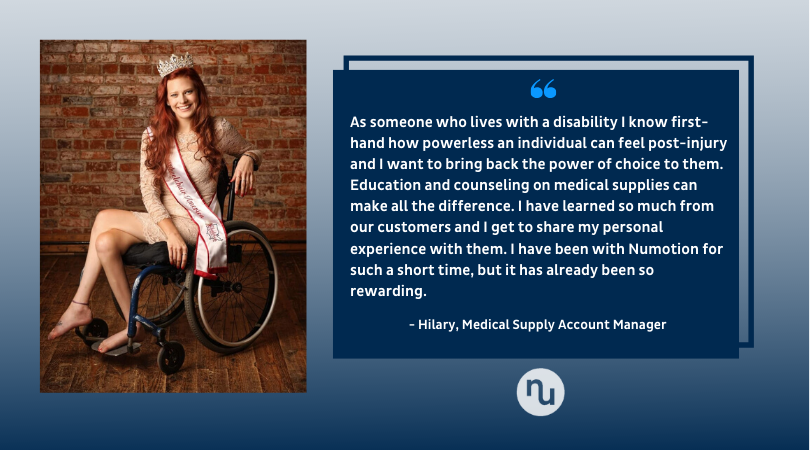 GoNumotion's tweet image. Read Numotion Medical Supply Account Manager and Ms. Wheelchair America 2020, Hilary's full story on how she uses her passion for helping others everyday. bit.ly/2ryzpC2