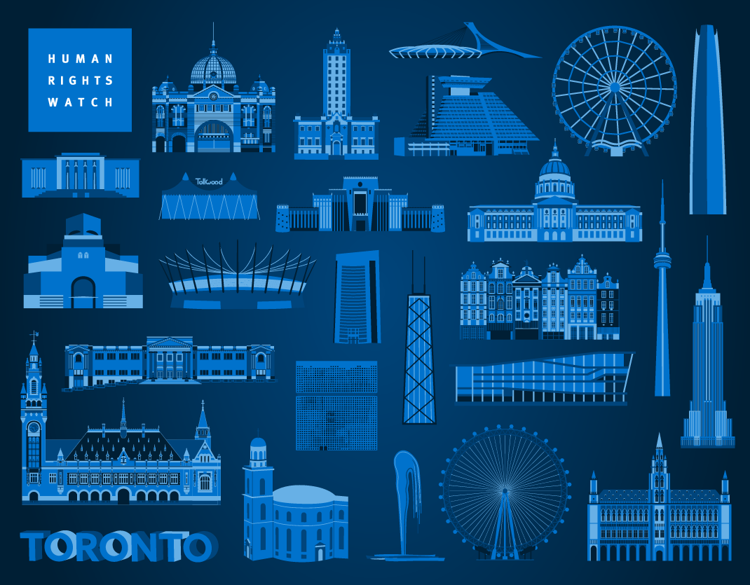 hrw_fr's tweet photo. Cette image montre les monuments de divers pays qui étaient illuminés en bleu pour célébrer la #Journéedesdroitsdelhomme il y un an. Ce soir, de nombreux monuments brilleront à nouveau d’un éclat #bleu pour marquer cet événement important. #Blue4HumanRights https://t.co/WFuH1EFBGv