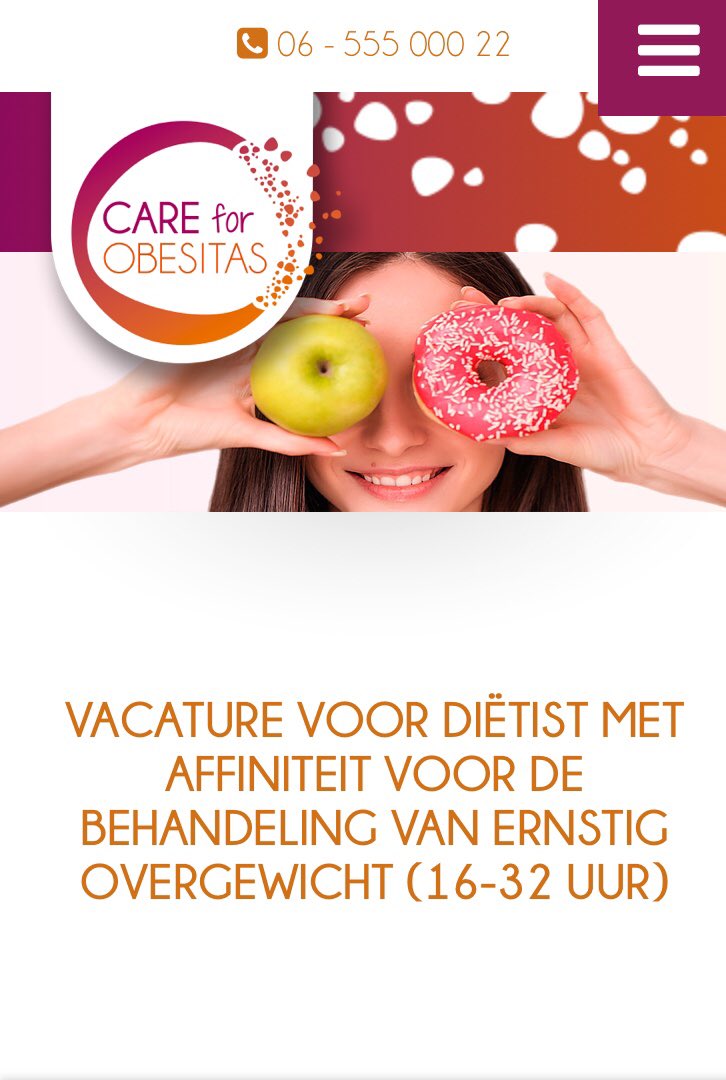 Werken in een multidisciplinair team? Werken met groepen én individuen? Ambitieus en een stevige persoonlijkheid? Solliciteer dan op deze functie! #vacature #dietist #obesitas #bariatrie 
careforobesitas.nl/LinkClick.aspx…