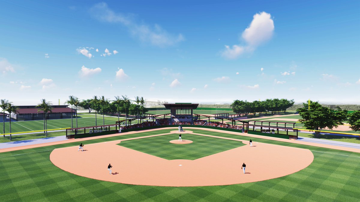 Dbacks's tweet photo. Updated renderings of the new #Dbacks baseball academy in the Dominican Republic. 👀

The complex at Las Américas is set to open in 2020 and will be the host site for MLB’s Trainer Partnership Program showcases and events on a regular basis as part of a multi-year partnership. https://t.co/SqpFjxlB7C