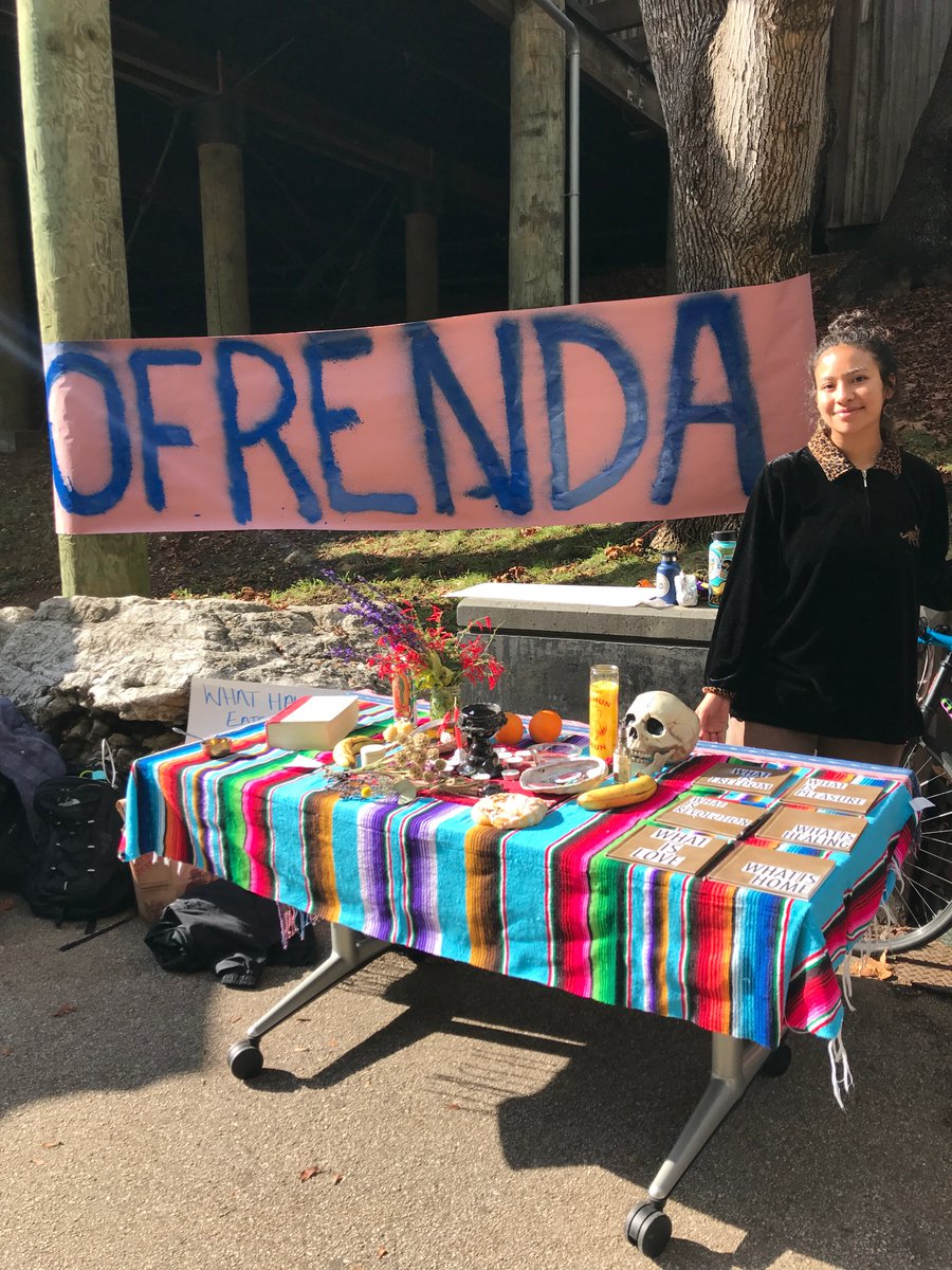 a_place4us_'s tweet photo. DAY 2: #NotEatingAsUsual An Itinerant Protest
This is not a performance: This is an Ofrenda
Social justice work is a spiritual practice. Building networks of care, solidarity, and wisdom 2 keep us grounded, protected: Together. #universitywideCola #Cola4all #StrikeUCSC #payusmore https://t.co/yJnBmn0PmV