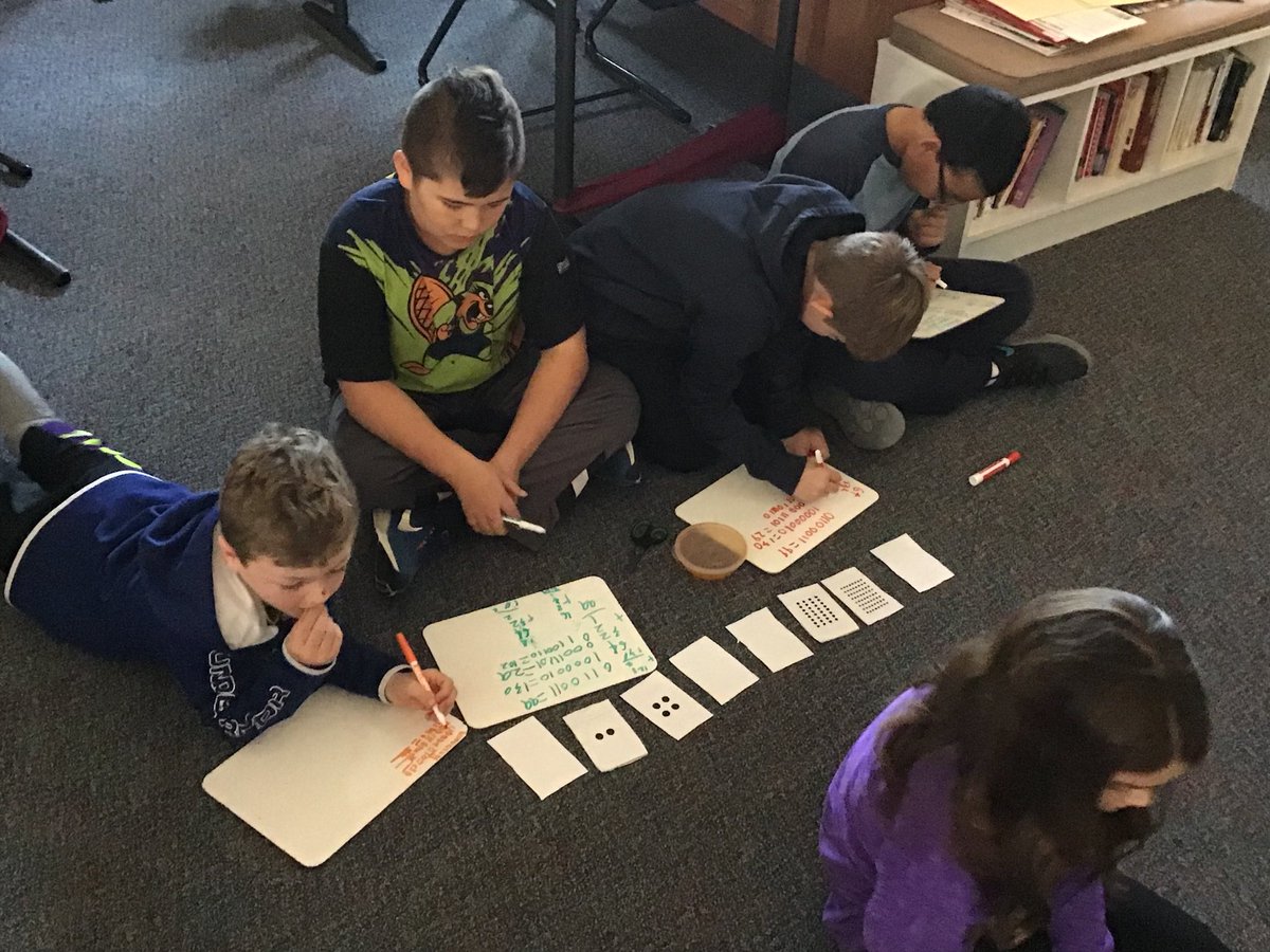MrsMack4TCE's tweet image. Began our day with collaborating and problem solving. We learned what binary numbers are and then worked together to find the value of each code! #codingunplugged #binarynumbers #computerscience #vocabulary #TCEcardinals