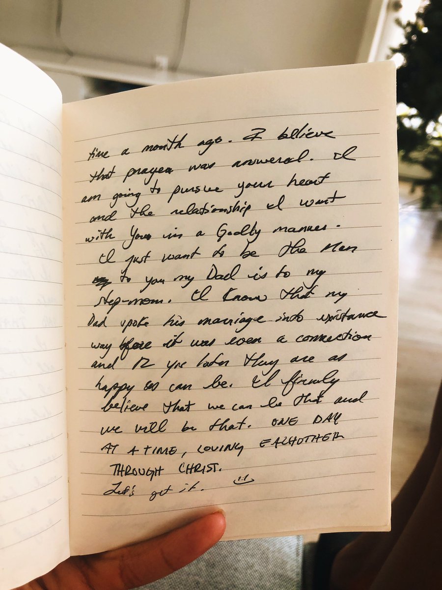 My husband manifested &amp; prayed our marriage into existence six years ago. Found this journal he wrote in everyday while we were both serving over the summer. 😭😭😭