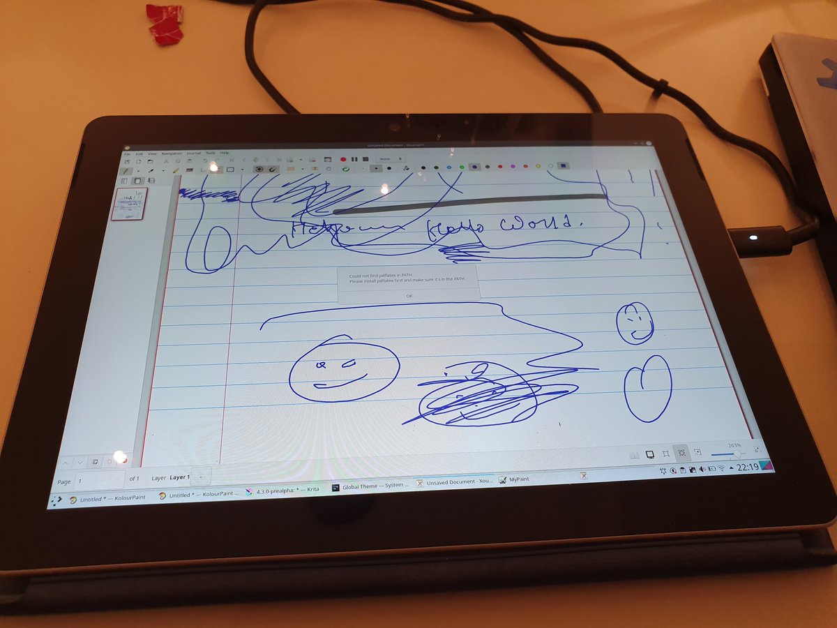 apachelogger's tweet image. .@BhushanNShah created his first piece of art on a Microsoft Surface device. It's amazing! #DeveloperArt #Wayland #KDE