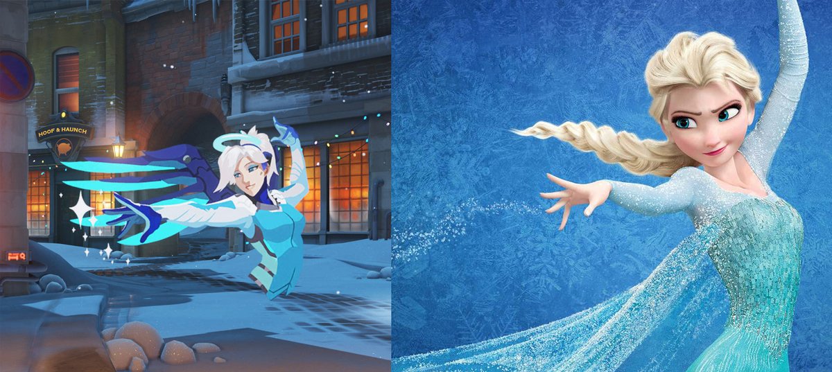 Frozen Elsa Parody Overwatch Mercy Sprays "Winter Spell"오버워치 메르시 ...