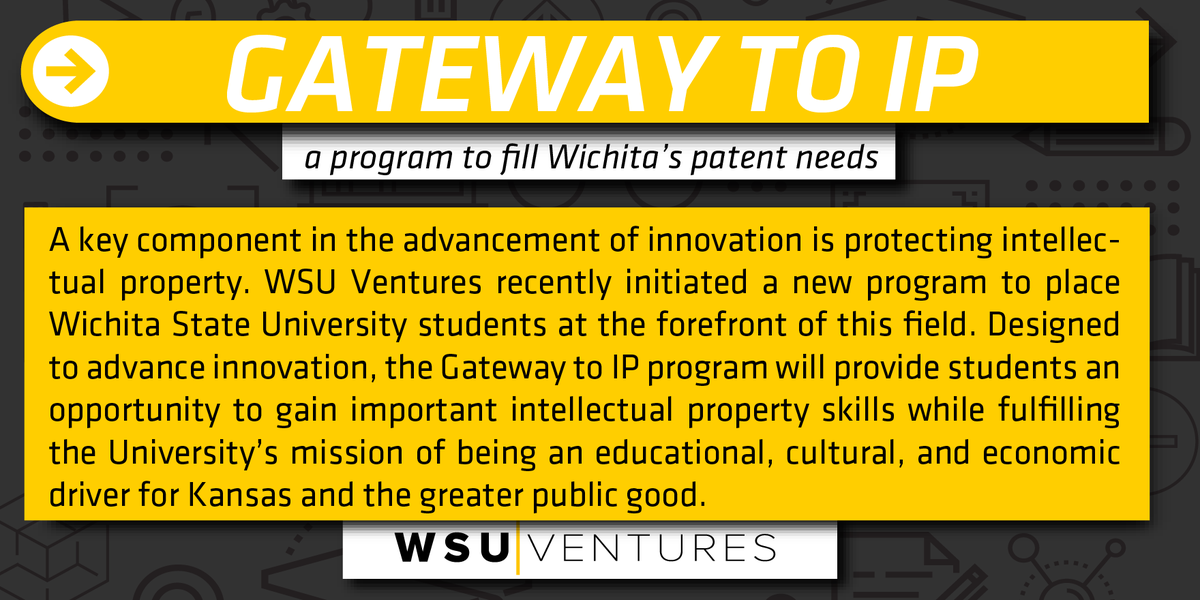 WichitaState_T2's tweet photo. We launched a new program providing students an opportunity to gain important IP skills while fulfilling @WichitaState’s mission of being an educational, cultural, and economic driver for Kansas and the greater public good.
Learn more 👉https://t.co/mren6T3pf7
#WhyIP #WSUnow https://t.co/yWDRfhnQHw