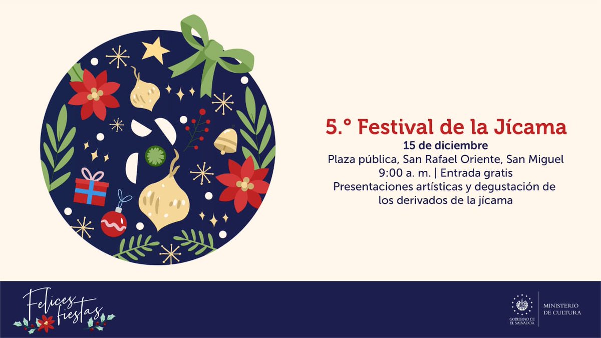 culturasv's tweet photo. Por quinto año consecutivo se llevará a cabo el Festival de la Jícama en San Rafael Oriente, San Miguel. ¡Te esperamos! https://t.co/F70T3giLWY